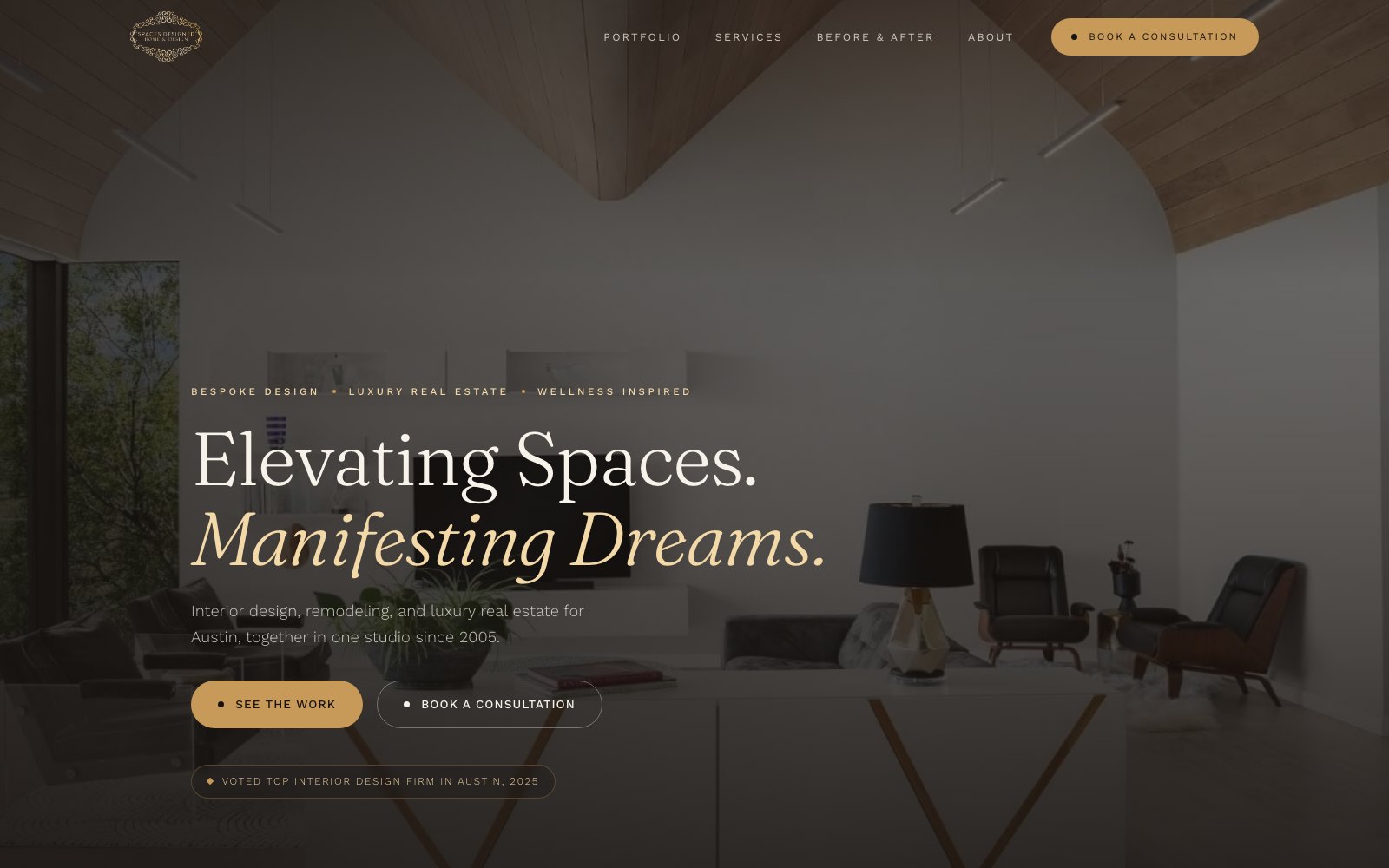 The new Spaces Designed homepage concept