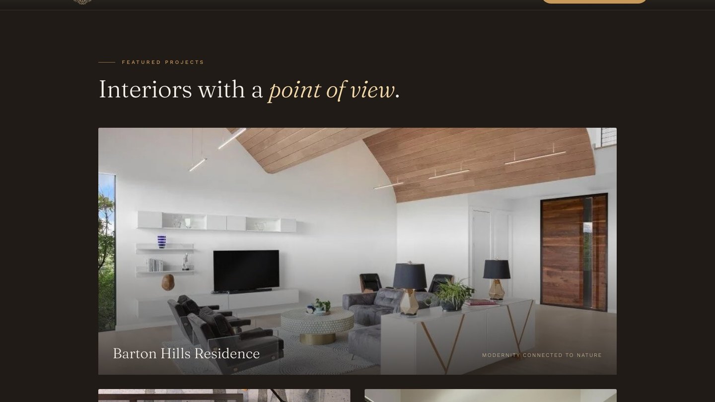 The featured projects section of the new homepage