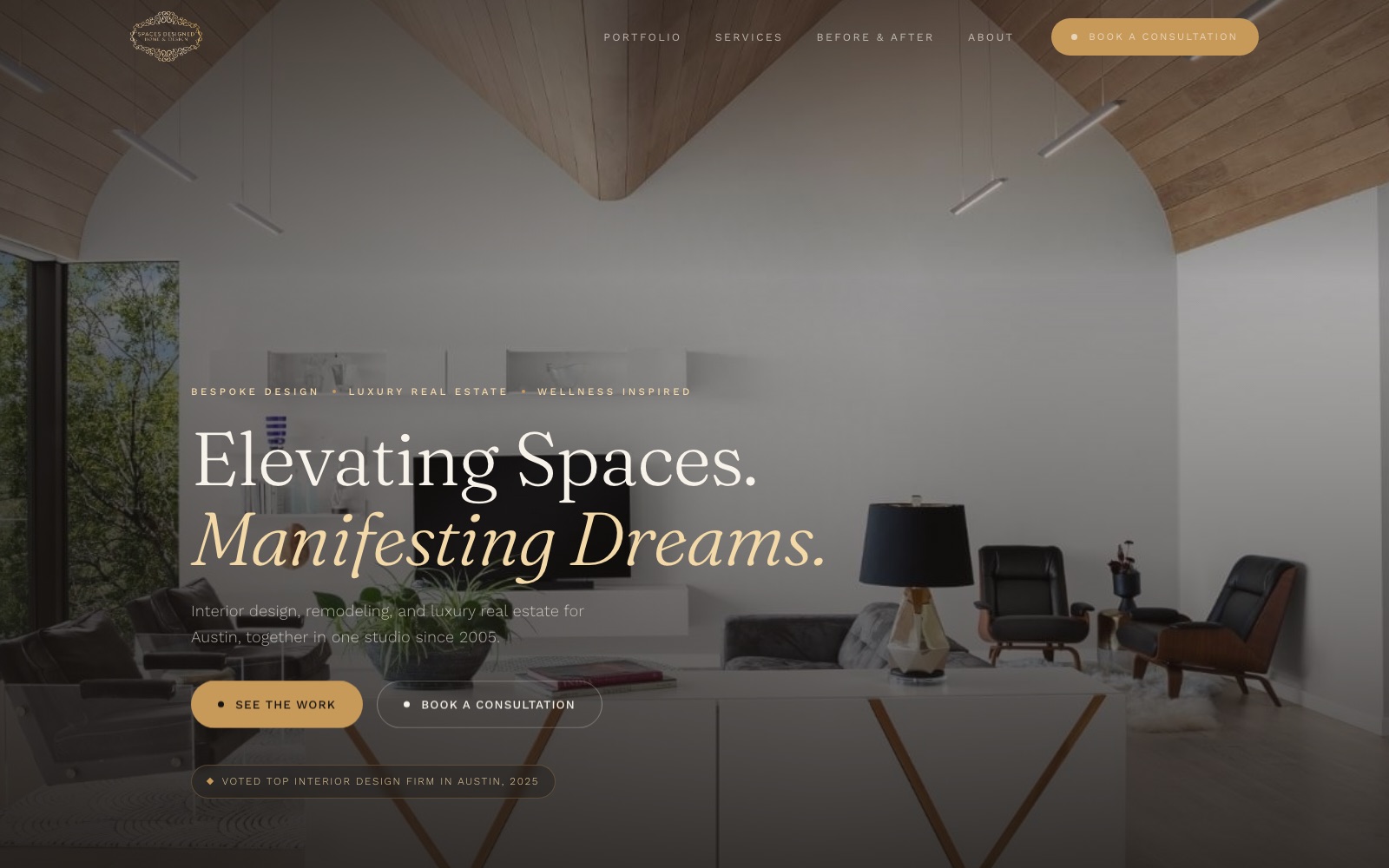 The new Spaces Designed homepage concept